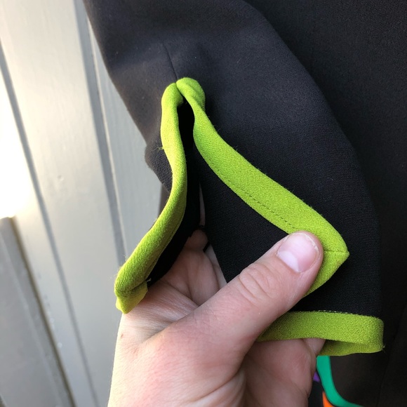 Vintage Black Neon Geometric Long Sleeve Tunic Dress by Kathryn Dianos Size 12 - Picture 8 of 8